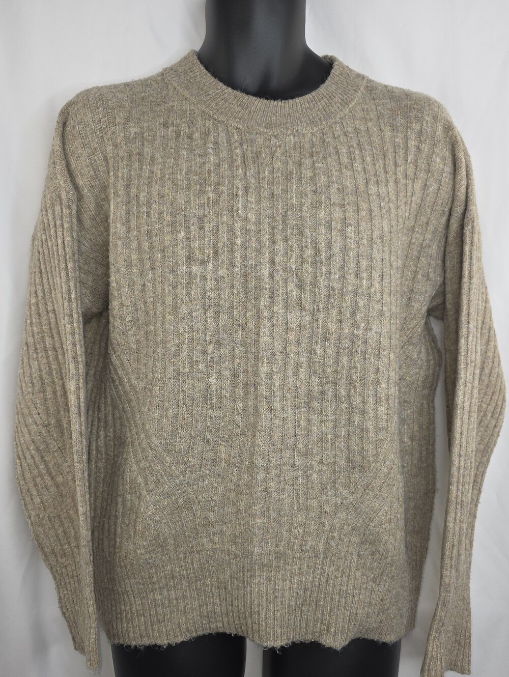 Workshop Republic Men's Ribbed Knit Sweater Beige Size Medium H-3734